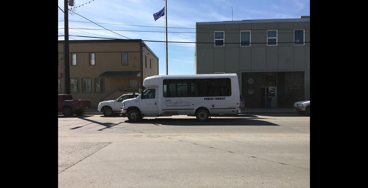 Photo by Lizzy Hahn PUBLIC TRANSIT— Nome Eskimo Community offers a free transit shuttle through town.