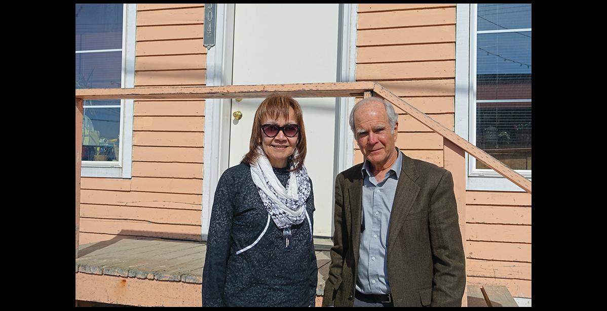 Photo by Maisie Thomas CANCER PREVENTION¬– The Alaska Community Action on Toxics and the Alaska Run for Women brought Dr. Ted Schettler to Nome to speak about breast cancer prevention last Thursday. Dr. Schettler, Science Director of the Science and Environmental Health Network, is pictured with Vi Waghiyi, who serves as Environmental Health and Justice Program Director for ACAT.