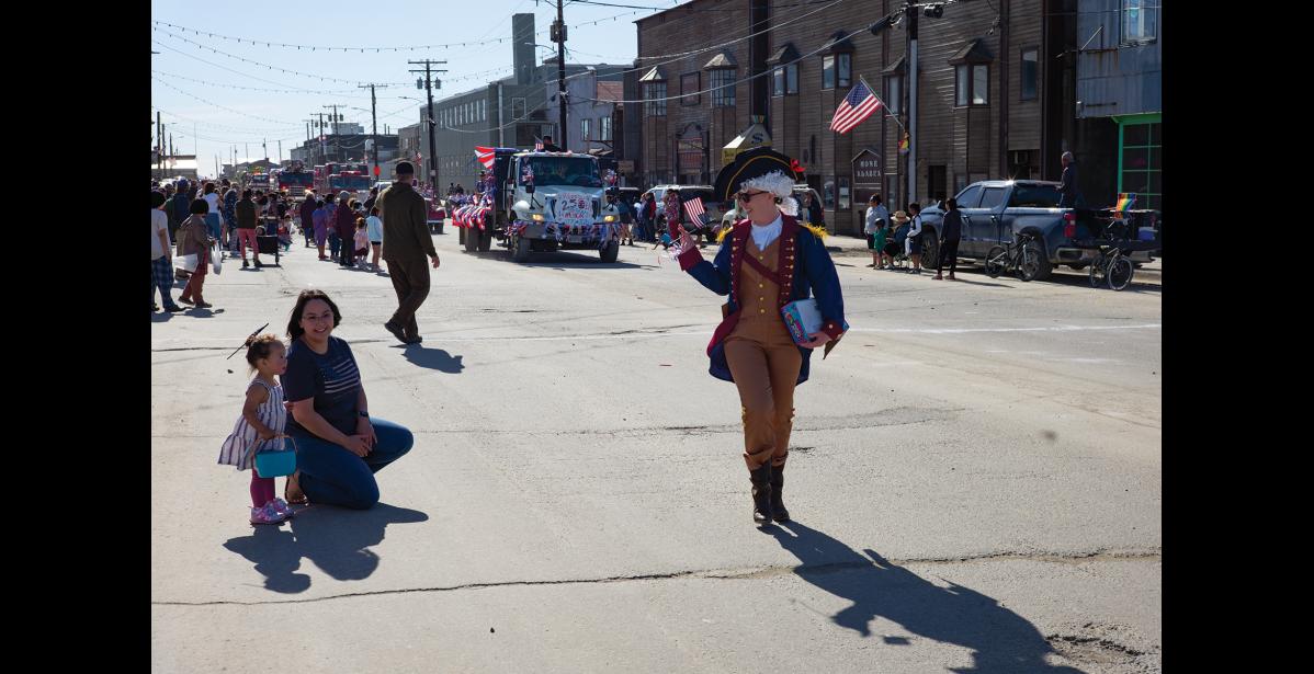FOURTH OF JULY PARADE— Nome’s celebration of Independence Day started with a patriotic parade. Photo by Nils Hahn