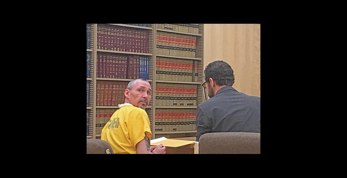 Photo by Sandra Medearis SENTENCED—George Tate, 46, looks toward his family after he was sentenced for Sex Abuse of A Minor 1 in Nome Criminal Superior Court on July 31.