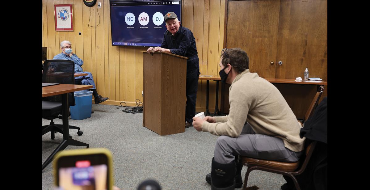 Photo by Diana Haecker ENOUGH— Chuck Fagerstrom addressed the Council asking that decisive steps are taken to end uncurbed liquor sales. He appealed that the council thinks about what the youth witnesses. Fagerstrom suggested that the city operate a city-controlled liquor store.