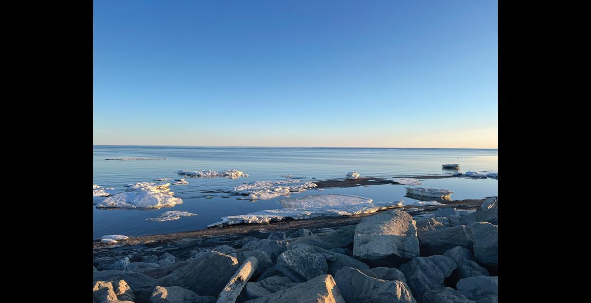 Photo by Diana Haecker Sea ice remnants in front of Nome on May 5, 2025.
