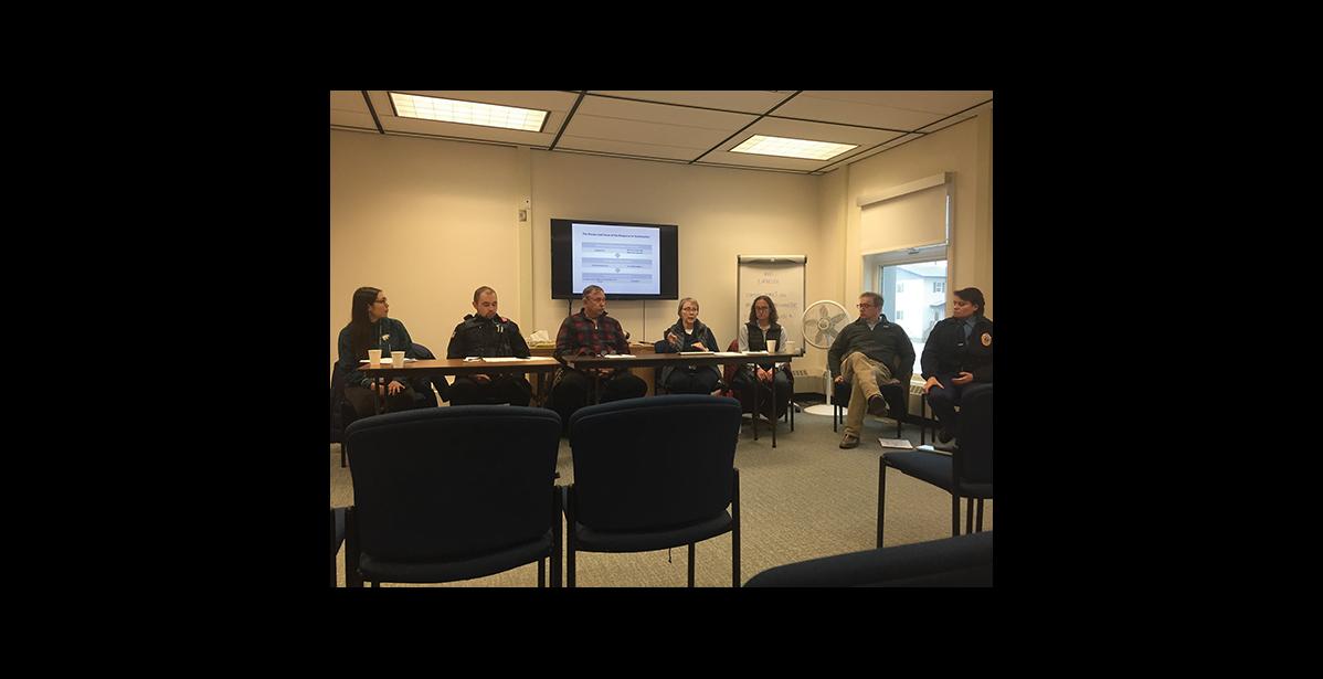 Photo by Diana Haecker PANEL— During last week’s Kawerak Regional Conference, the Sexual Assault Advocacy group hosted a panel discussion on how a sexual assault case is processed. Presenting were Thea Tucker with the Bering Sea Women’s Group, NPD officer Gray Harrison, temporary NPD investigator Michael Heintzelman, Barbara Cromwell, Manager of the Norton Sound Health Corporation Forensic Nursing Department, Traci McGarry, Kawerak Child Advocacy Center Director, John Earthman, State of Alaska, 2nd Judicial District, District Att