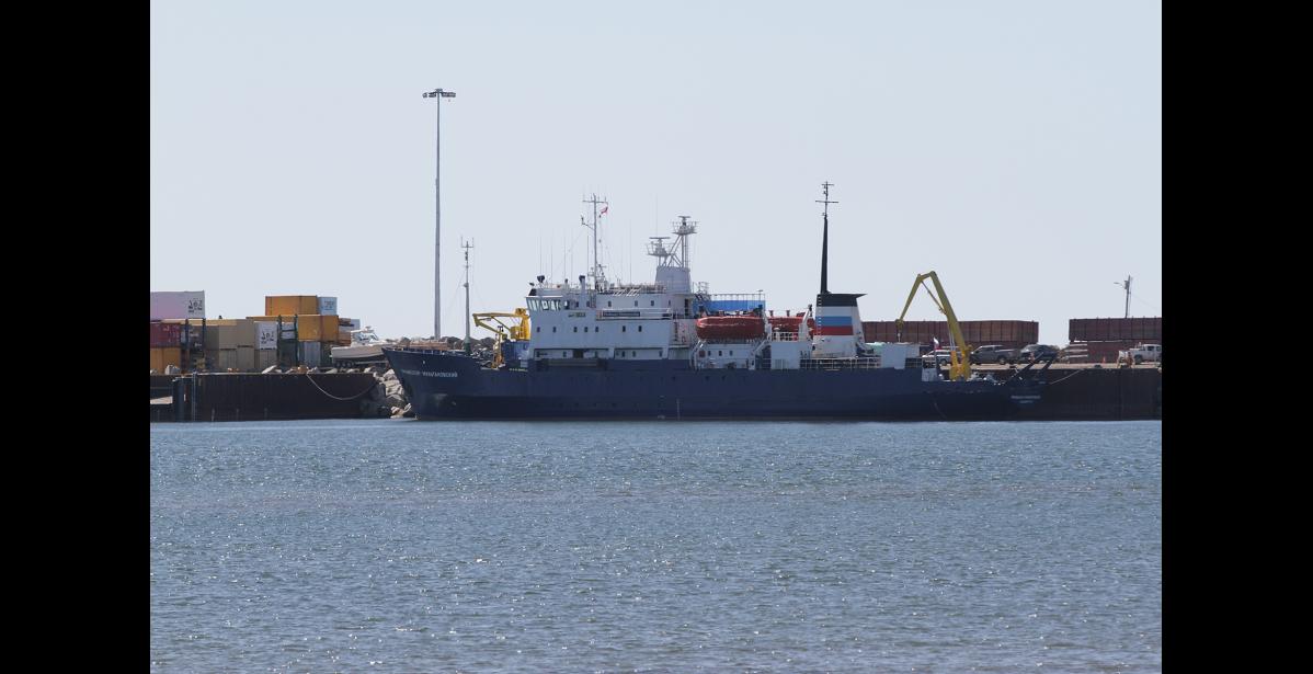 Photo by Diana Haecker RUSSIAN RESEARCH VESSEL— The Russian research vessel Professor Multanovskiy is docked at the City of Nome harbor on June 1