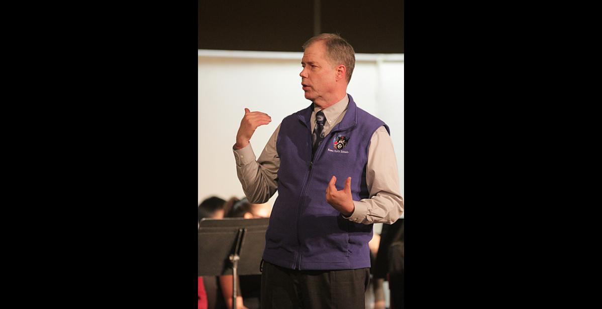 File photo by Diana Haecker Bill Schildbach at a school winter concert event in Dec. 2018.