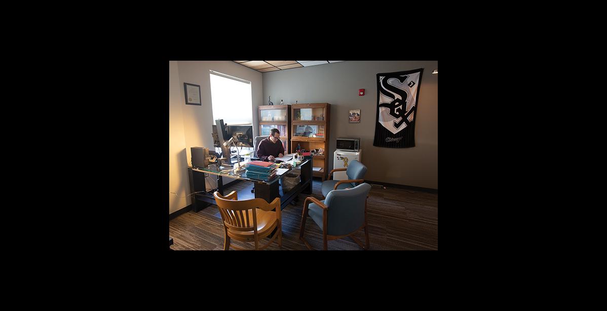 Photo by James Mason OFFICE SPACE – With the construction done and the move to its new facilities complete, the Nome Superior Court is up and running. Superior Court Judge Romano DiBenedetto is shown here working in his new office.