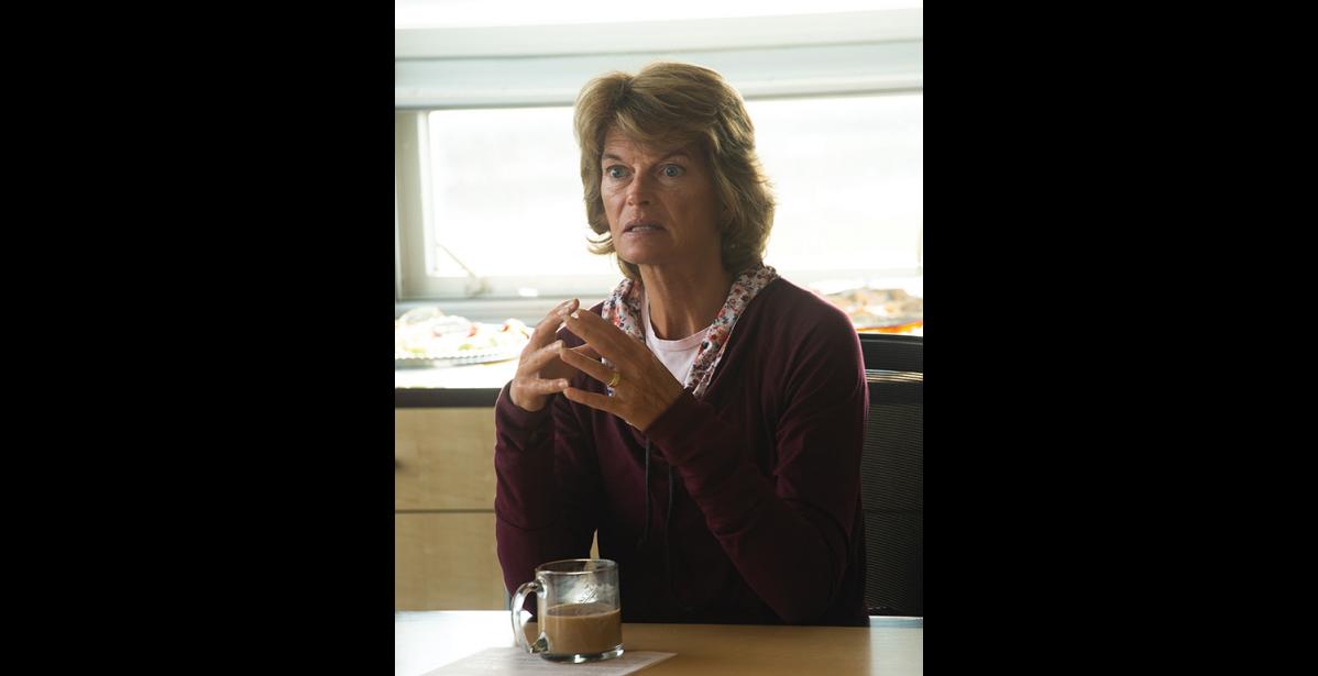 Photo by James Mason THE SENATOR – Sen. Lisa Murkowski joined a group of community leaders for breakfast at NSEDC Saturday morning to discuss issues of local importance.