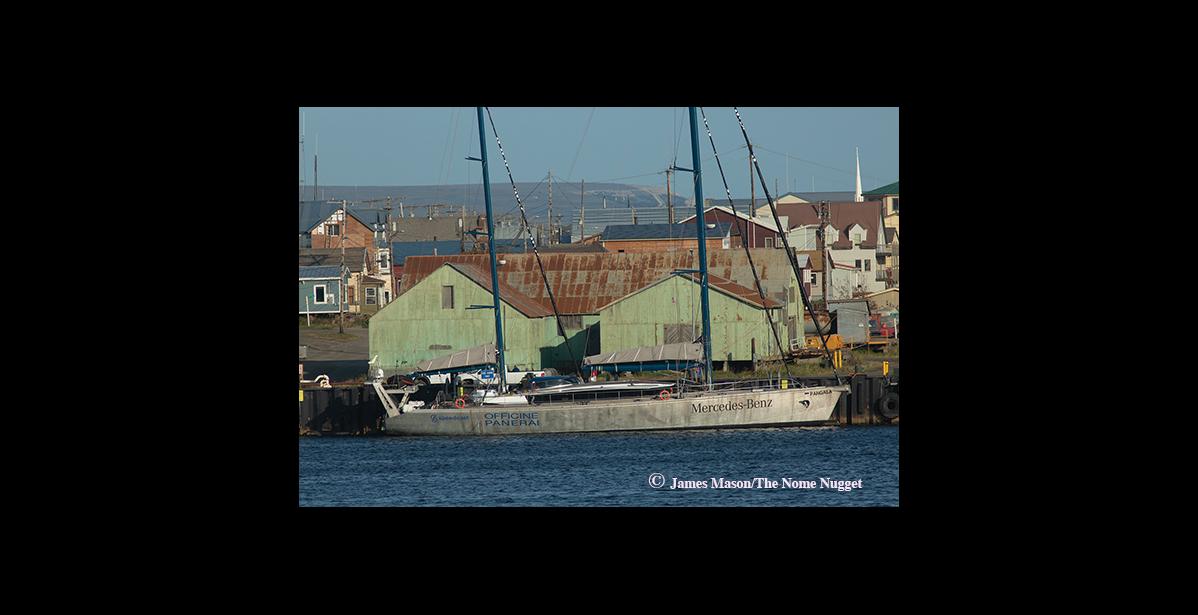 Photo by James Mason HEADED NORTH – Mike Horn and his sailboat Pangaea were in Nome preparing for a ski trek across the North Pole to Norway.