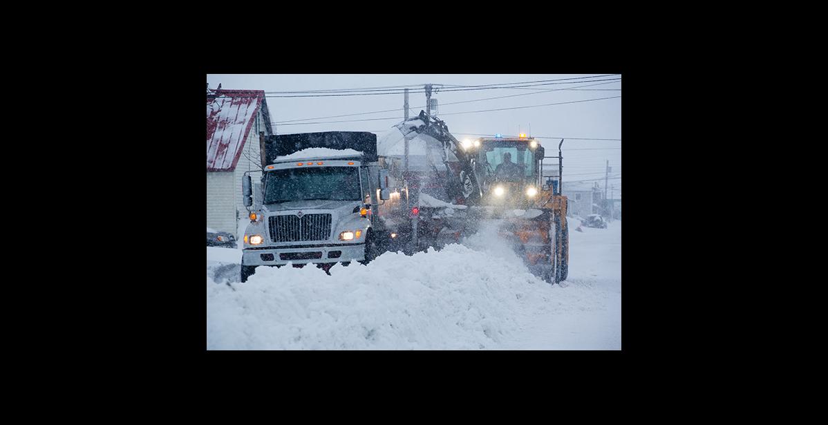 Photo by James Mason LOTS OF SNOW— Nome Public Works road crews hauled 11,556 truck loads of snow off Nome’s streets.