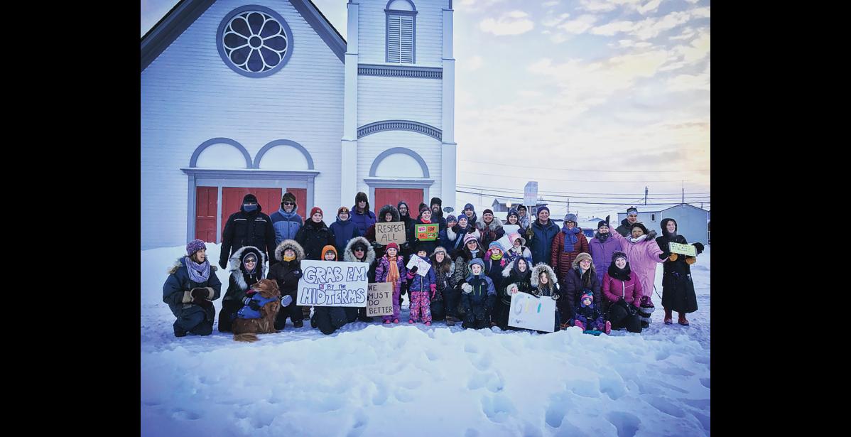 Photo courtesy of Jenny Mills WOMEN’S MARCH—Men, women and children participated in last Saturday’s Women’s March in Nome