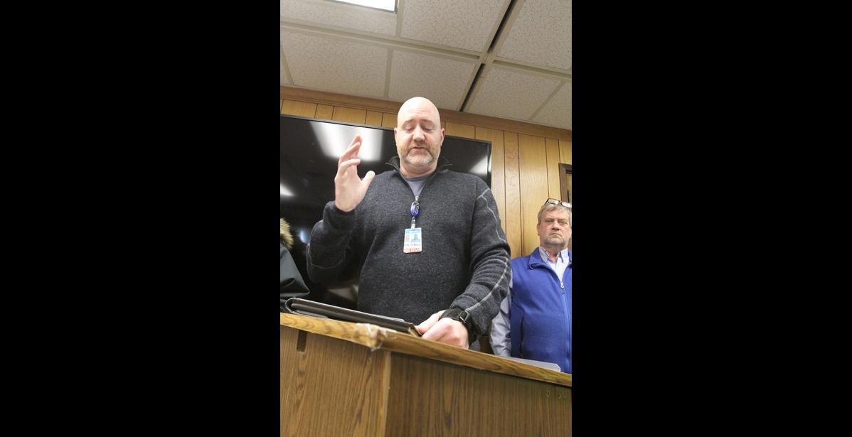 Photo by Diana Haecker Dr. Terry O'Malia addresses the Nome Common Council during the Thursday emergency meeting with recommendations on Covid-19 response.