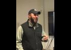 Photo by Sandra Medearis AREA BIOLOGIST—Bill Dunker, ADF&G, shared information on moose hunts at a Strait Science session on Thursday, July 25.