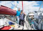 ON DECK – Chuck Shuster and Suze Burd on the deck o f the Tika in Nome’s Small Boat Harbor on Friday, July 17. Photo by Ariana Crockett O'Harra