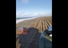 Photo courtesy Erika Apatiki TRASH— On beaches across St. Lawrence Island, like this stretch near Gambell, plastic debris has been washing up in alarming amounts.