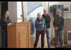 Photo by Diana Haecker ANSWERING— ACOE’s Leslie Tose answers a question from the public during last Thursday’s meeting regarding IPOP permits. Pictured are (left to right) DNR’s Charlene Bringhurst, Tose, IPOP liaison Mitch Erickson and DEC’s Allan Nakanishi.