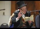 Photo by Diana Haecker ROBERT SERVICE READING— It was tradition that Richard Beneville held Robert Service readings during Iditarod time at the Mini Convention Center.
