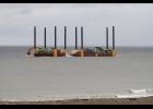 Offshore gold miners off West Beach. 
