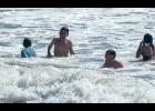 Photo by James Mason STAY COOL – Youngsters beat the heat during the peak of the heat wave by getting into the Bering Sea