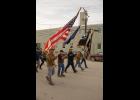 Photo by James Mason MEMORIAL DAY – Veterans begin the march down Nome’s Front Street on their way to the Nome cemetery for a commemoration of Memorial Day Monday