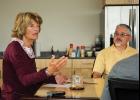 Photo by James Mason BREAKFAST MEETING – U.S. Senator Lisa Murkowski met with local leaders to discuss issues Saturday morning at NSEDC. Looking on is Tom Okleasik of Sitnasuak.