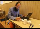 City Clerk Bryant Hammond tallies the votes in last Tuesday's municipal election. 