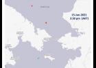 This screen shot of marinetraffic.com shows the position of two LNG tankers heading south from the Northern Sea Route towards the Bering Strait.